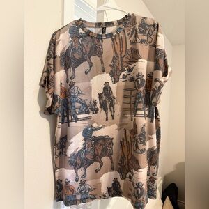 Western Cowboy Print Shirt